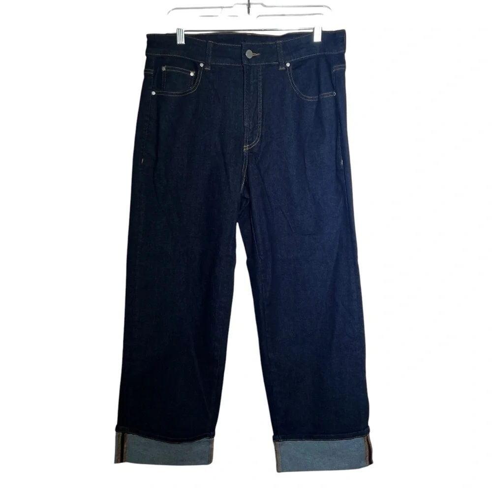 Universal Standard Dark Blue Cuffed Jeans NWT Size 10